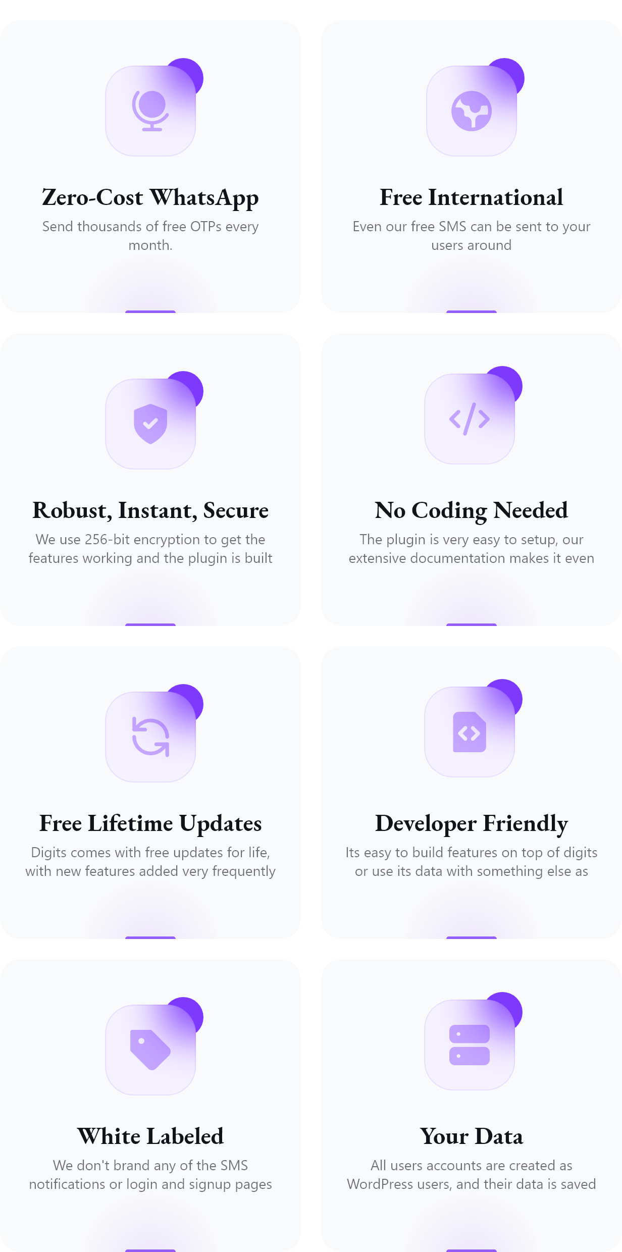 digits feature list